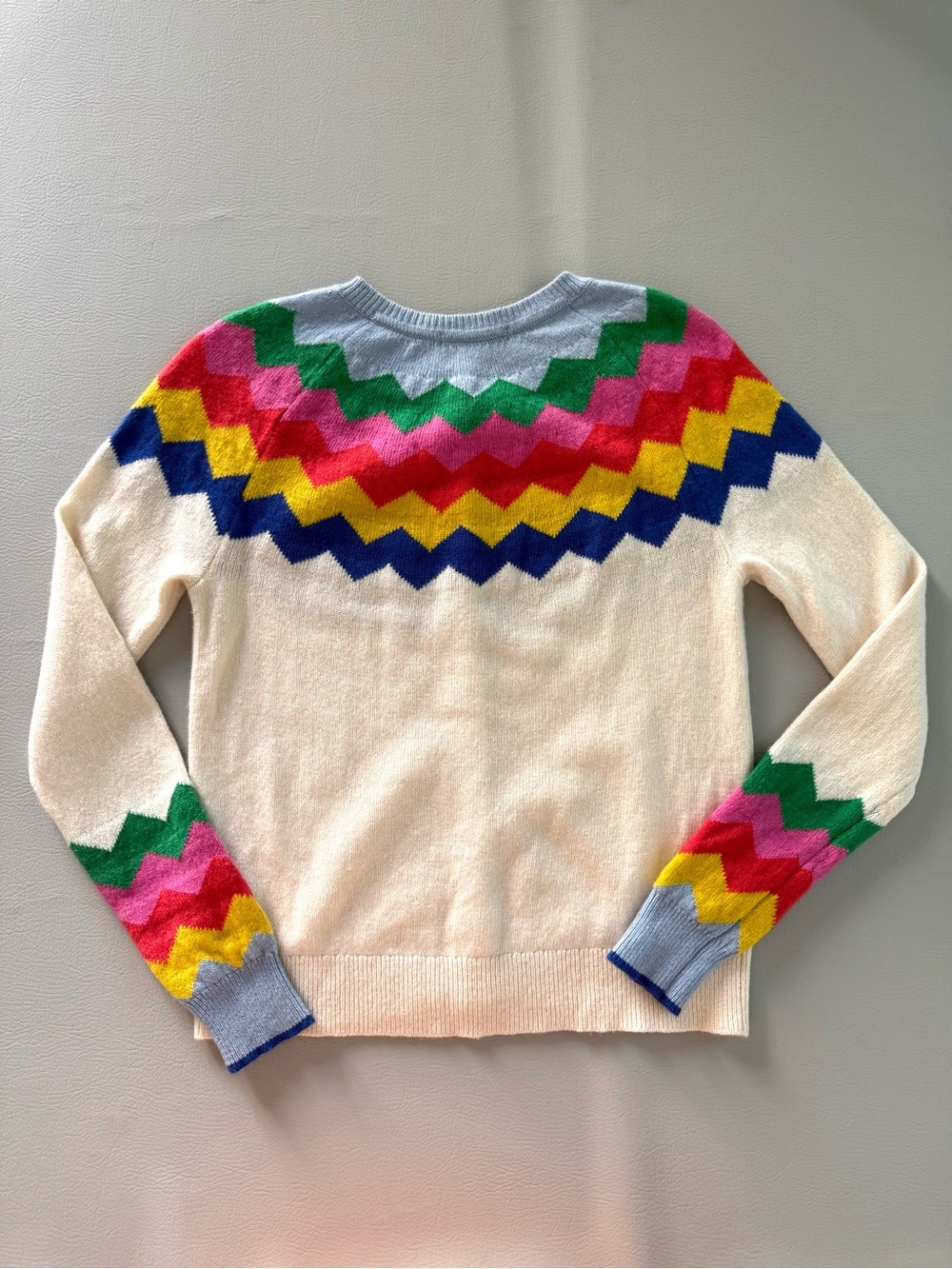 Boden Rothesay Fair Isle Rainbow Zigzag Stripes Cardigan Sweater Women’s Small - Picture 4 of 12
